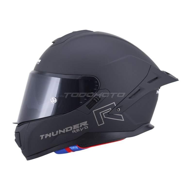Casco certificado para moto_ Thunder Revo 808 Helmets_ Negro mate_alerón spoiler negro mate de colores_Todomoto Guatemala 1 Casco certificado para moto_ Thunder Revo 808 Helmets_ Negro mate_alerón spoiler negro mate de colores_Todomoto Guatemala