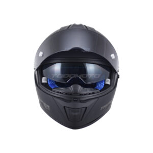 Casco-certificado-para-moto_-Thunder-Revo-808-Helmets_-Negro-mate_aleron-spoiler-negro-mate-de-colores_Todomoto-Guatemala