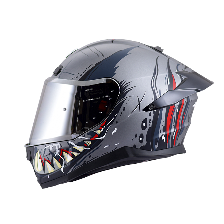 Casco para moto Axor Helmets Saber Savage gris mate_ Todomoto Guatemala_1