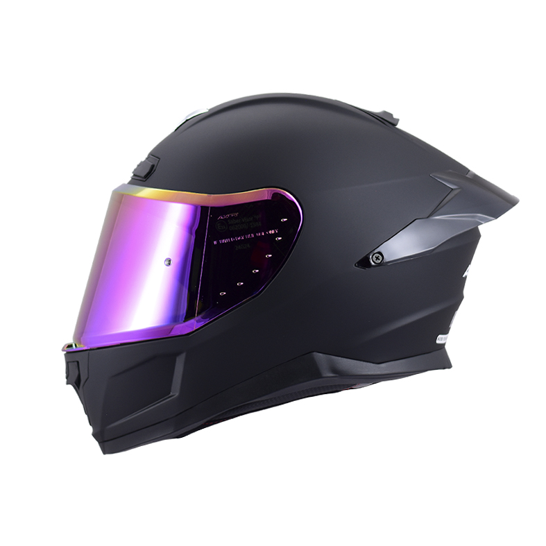 Casco para moto Axor Helmets Saber negro mate solido visor purpura_ Todomoto Guatemala_1